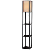 Artiss Floor Lamp 3 Tier Shelf Shelf Storage LED Light Stand Home Room Vintage Black