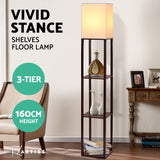 Artiss Floor Lamp 3 Tier Shelf Storage LED Light Stand Home Room Vintage White