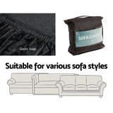 Artiss Sofa Cover Couch Covers 4 Seater Velvet Black