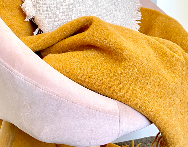 Brighton Throw - 100% NZ Wool - Mustard