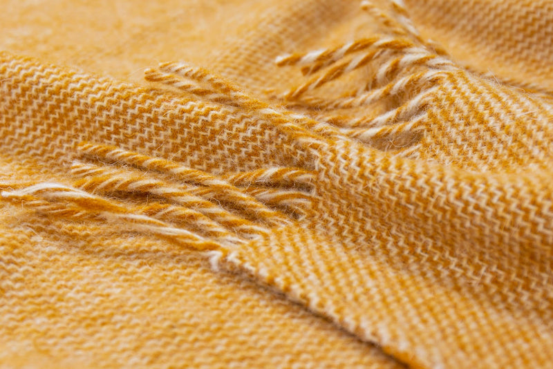 Cambridge Throw - 100% NZ Wool -  Mustard