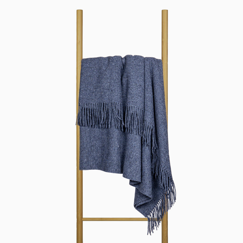 Oxford Throw - Merino Wool Blend - Navy