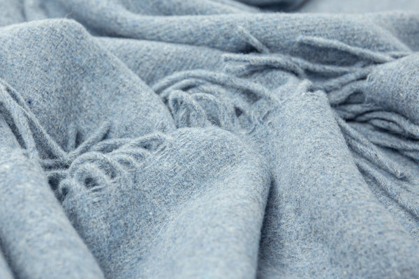 Oxford Throw - Merino Wool Blend - Sky Blue