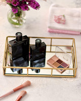 Tray Gold Mirror Decorative for Storage Jewelry and Makeup accessories