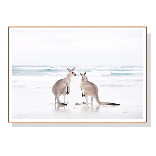 Wall Art 50cmx70cm Kangaroo Wood Frame Canvas