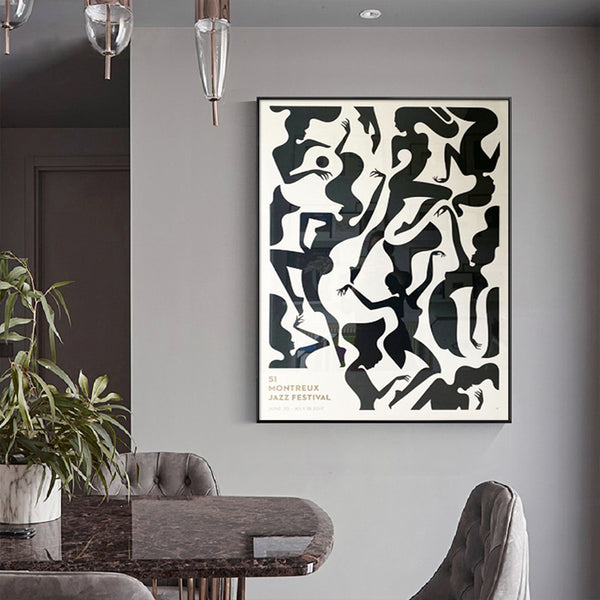 Wall Art 70cmx100cm Jazz Festival Black Frame Canvas