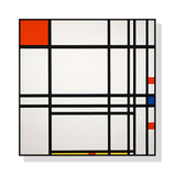 Wall Art 40cmx40cm Abstract Art By Piet Mondrian Black Frame Canvas