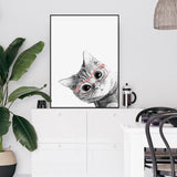 Wall Art 40cmx60cm Cat With Glasses Black Frame Canvas