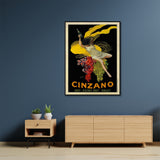 Wall Art 40cmx60cm Cinzano Black Frame Canvas