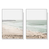 Wall Art 40cmx60cm Coastal Prints 2 Sets White Frame Canvas