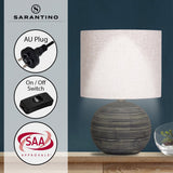 Sarantino Ceramic Table Lamp With Striped Pattern In Antique Black