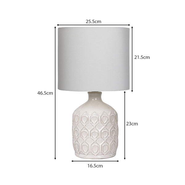 Sarantino Ceramic Table Lamp In Cream