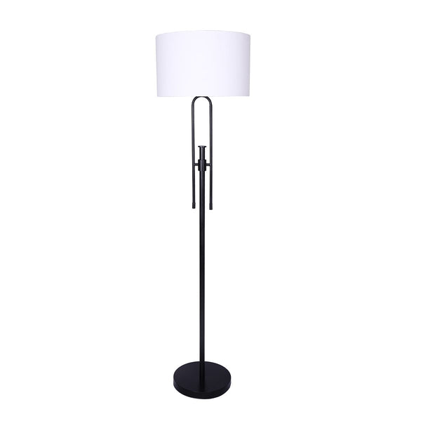 Sarantino Height-Adjustable Metal Floor Lamp Matte Black