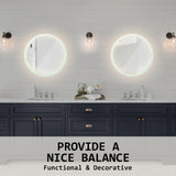 LED Wall Mirror Round Anti-Fog Bathroom 50cm