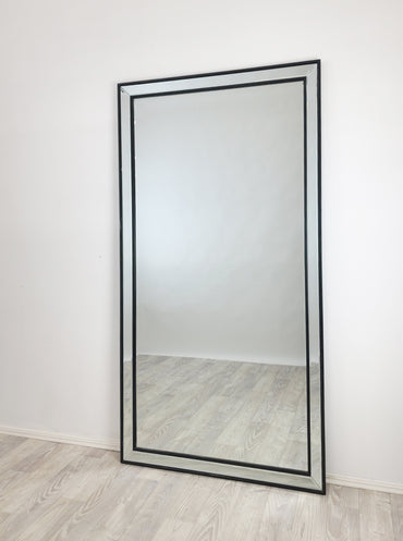 Black Beaded Framed Mirror - X Large 190cm x 100cm