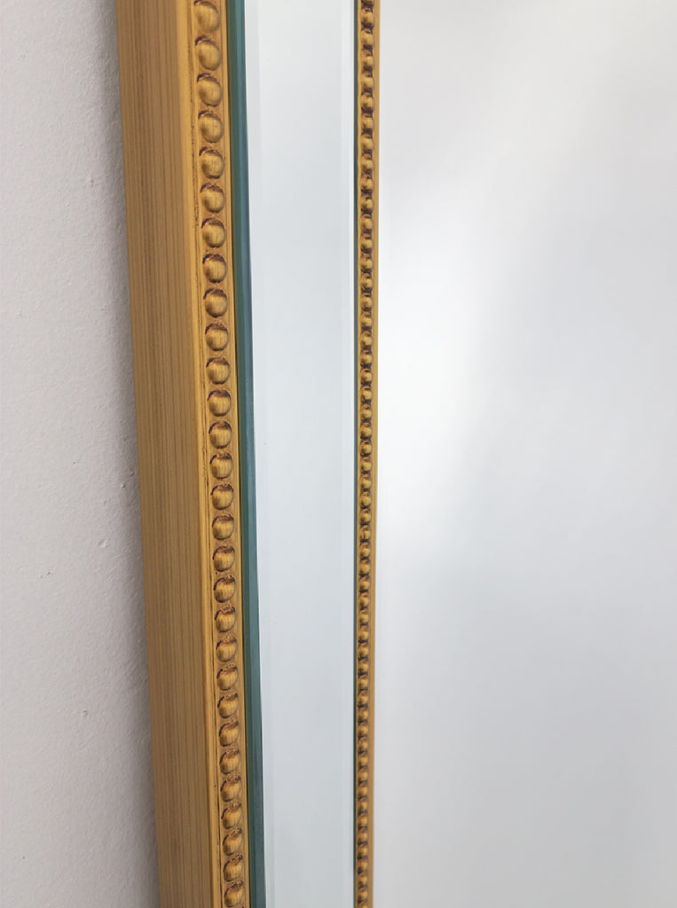 Medium Gold Beaded Framed Mirror - 70cm x 170cm