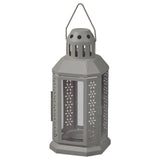 10 Pack of Dark Grey Metal Miners Lantern Summer Wedding Home Party Room Balconey Deck Decoration 21cm Tealight Candle