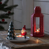 5 Pack of Red Metal Miners Lantern Summer Xmas Wedding Home Party Room Balconey Deck Decoration 21cm Tealight Candle