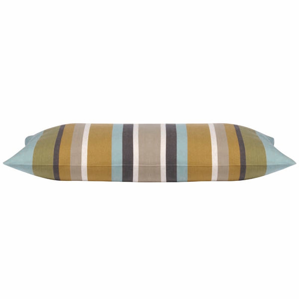 Corban Aqua Rectangle 35x70cm Striped Multicoloured Cushion Cover Nautical