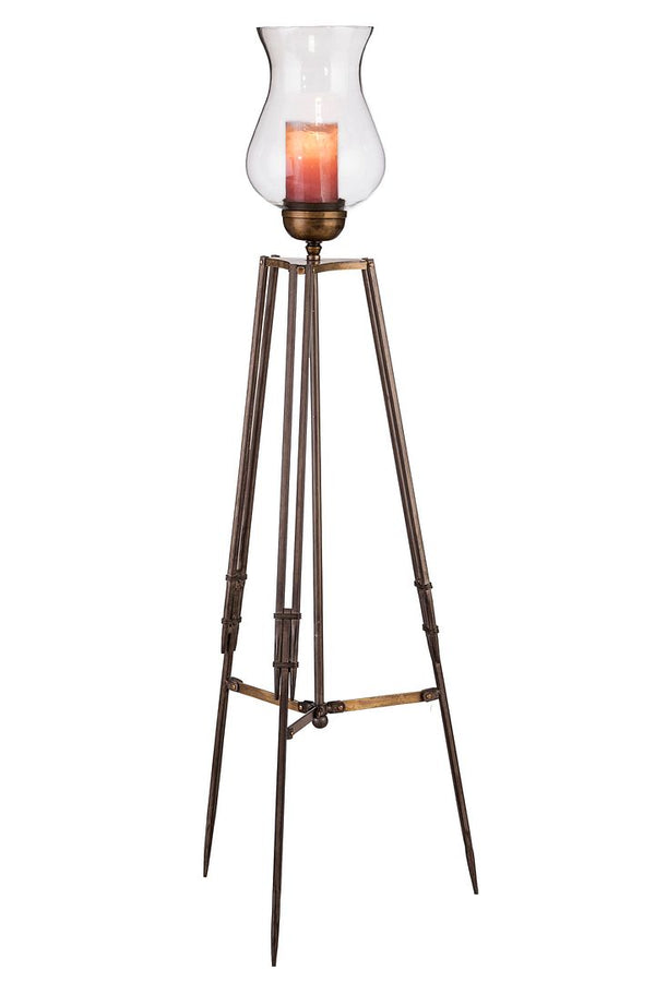 Tripod Candle Holder Floor Stand with Glass Globe Lamp