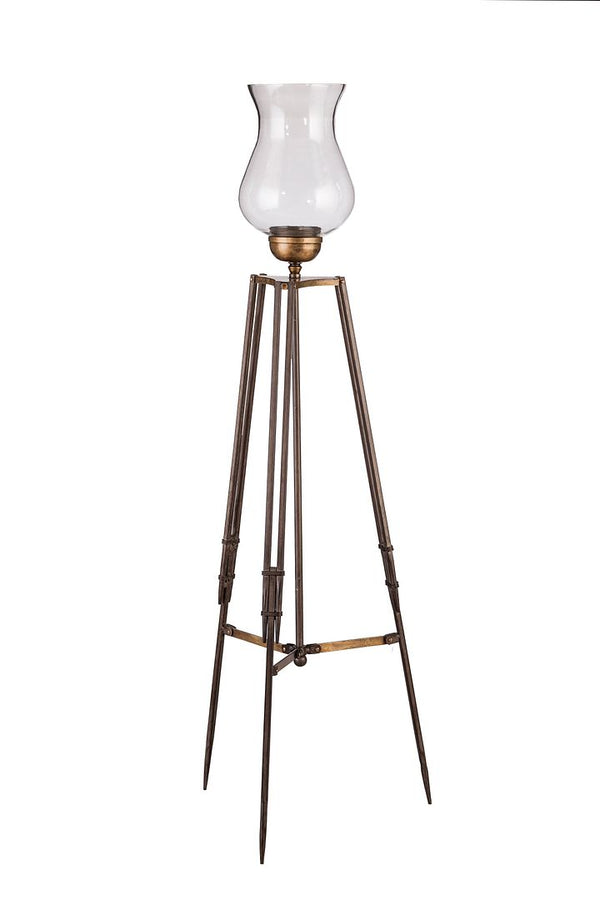 Tripod Candle Holder Floor Stand with Glass Globe Lamp