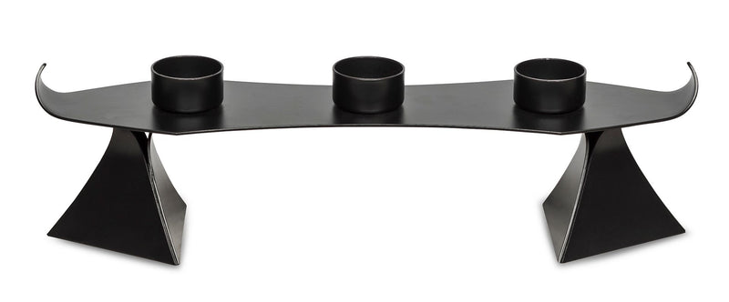 Black Metal Harbour Style Tea Light Candle Holder Stand