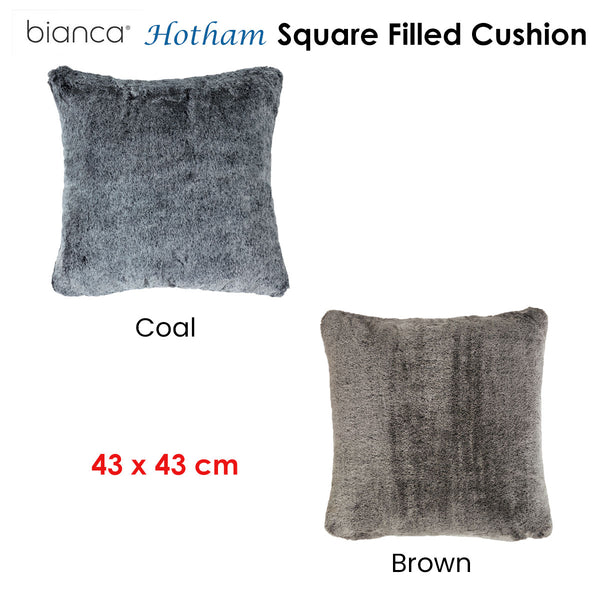 Bianca Hotham Square Filled Cushion 43 x 43 cm Brown