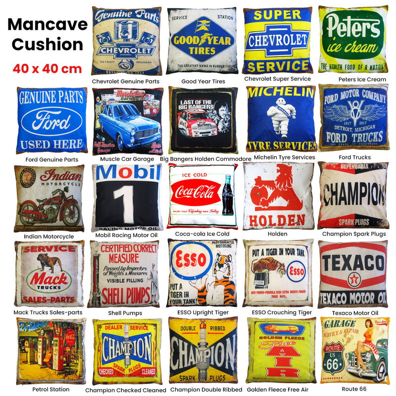 Australian Mancave Retro Cushion Chevrolet Super Service 40 x 40 cm