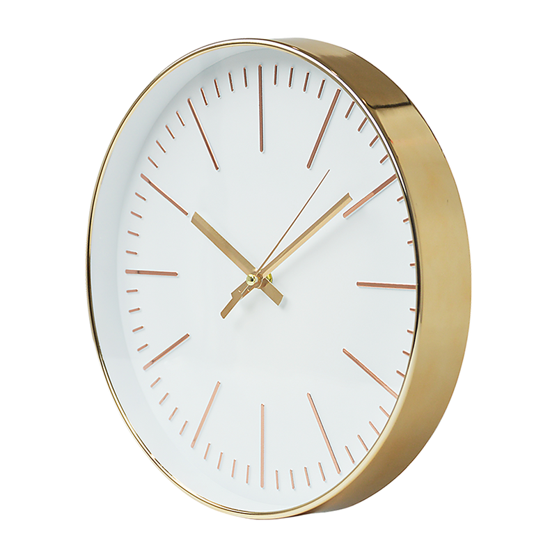 Modern Wall Clock Silent Non-Ticking Quartz Battery Operated Gold