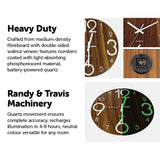 Glow In Dark Wall Clock Luminous Quartz Quiet Wooden Home Decor 30cm