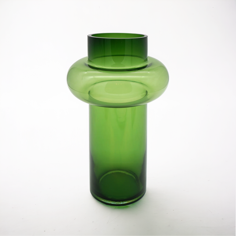 Bamboo Glass Vase - Green L