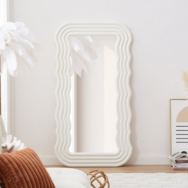 Kamila White Wavy-shaped Mirror